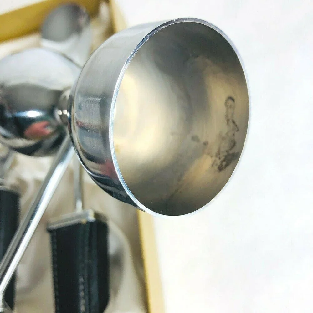 Vintage SWANK Ascot Bar Set Black‎ Leather Silver